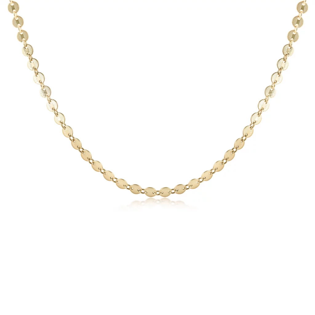 Enewton Necklaces in gold color in this image