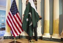 Flags of Pakistan and USA