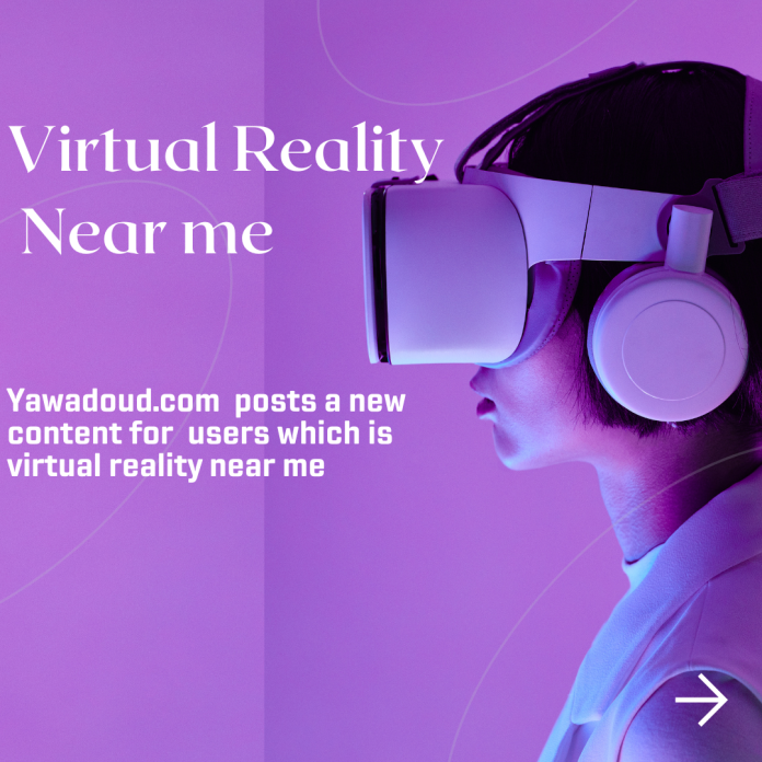 Girl wearing virtual reality/VR headsets